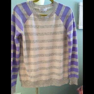 Allude Gray Striped Cashmere Sweater